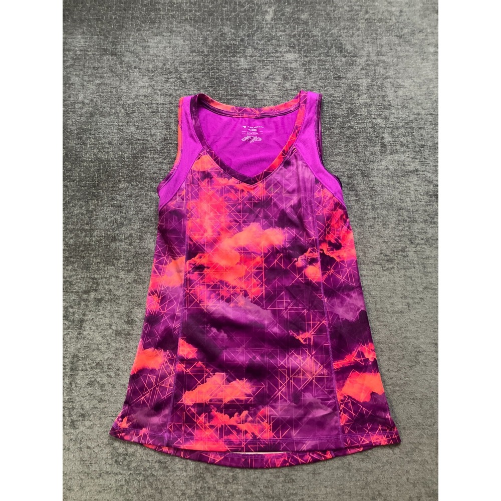 Tek Gear Drytek Tank Top Womens Small Vibrant Neon Pink Geometric Print Workout